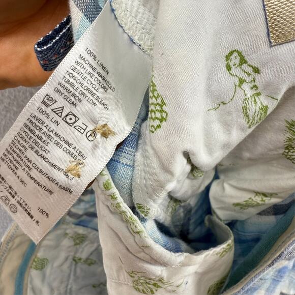 Tommy Bahama Shorts men's 38 Blue White Linen Chino Summer Cookout Vacation Golf - Picture 10 of 11